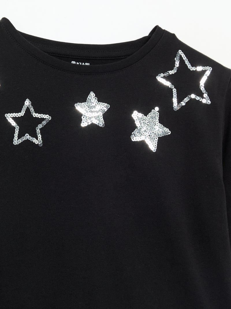 T-shirt de manga comprida com animação Preto - Kiabi
