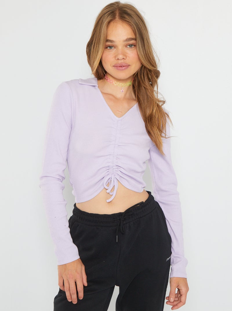 T-shirt de manga comprida com atilho deslizante VIOLETA - Kiabi