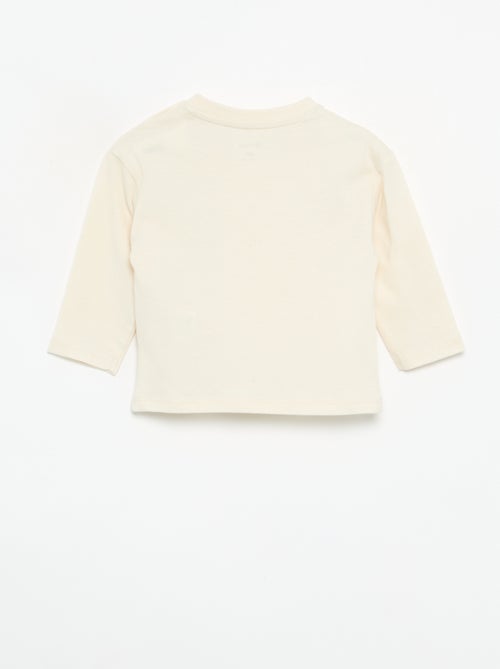 T-shirt de manga comprida com bolso animado - Kiabi