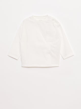 T-shirt de manga comprida com bolso frontal