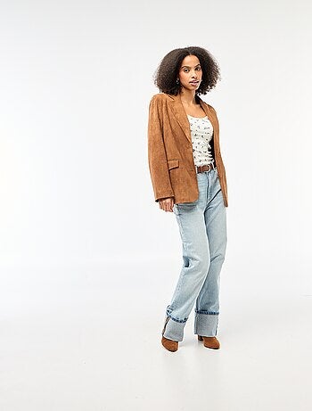 T-shirt de mangas compridas com bordado inglês