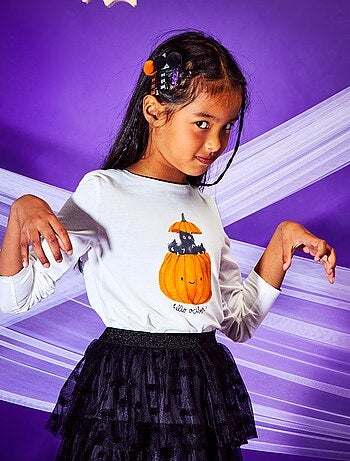 T-shirt de manga comprida com estampado - Halloween - Kiabi
