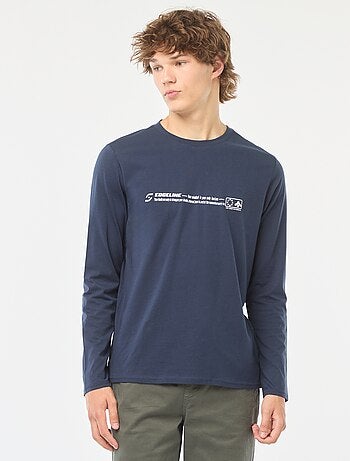 T-shirt de manga comprida com estampado à frente