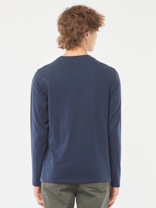 T-shirt de manga comprida com estampado à frente - Kiabi