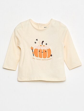 T-shirt de manga comprida com estampado à frente