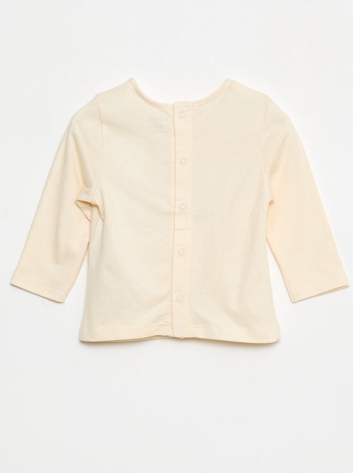 T-shirt de manga comprida com estampado à frente - Kiabi