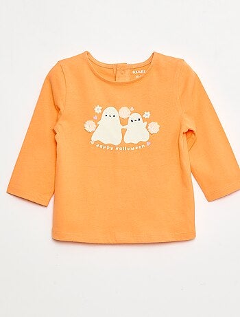 T-shirt de manga comprida com estampado à frente