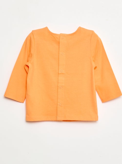 T-shirt de manga comprida com estampado à frente - Kiabi