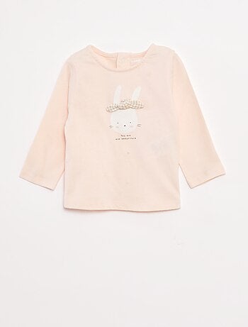 T-shirt de manga comprida com estampado à frente