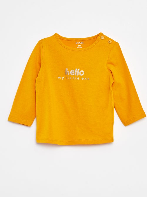 T-shirt de manga comprida com estampado - Kiabi
