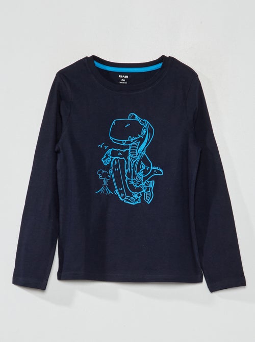 T-shirt de manga comprida com estampado - Kiabi