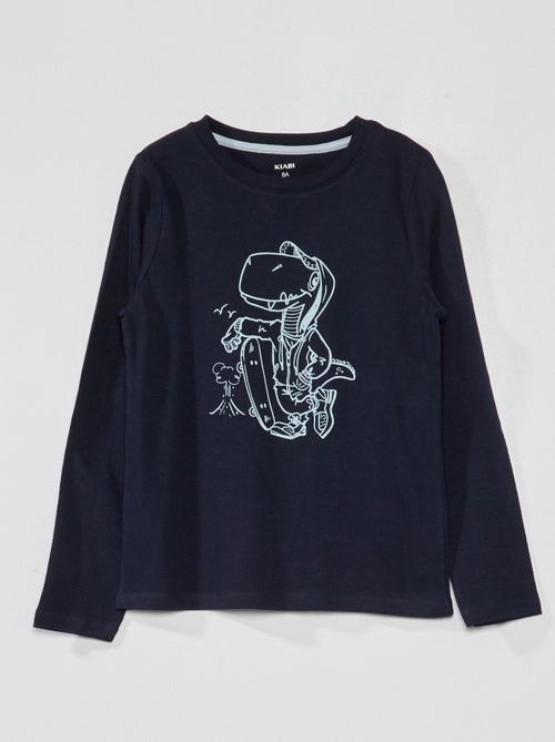 T-shirt de manga comprida com estampado - Kiabi
