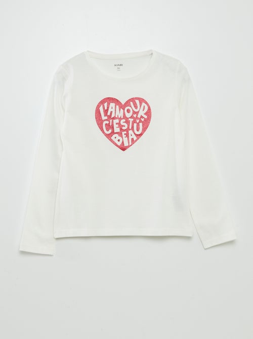 T-shirt de manga comprida com estampado - Kiabi