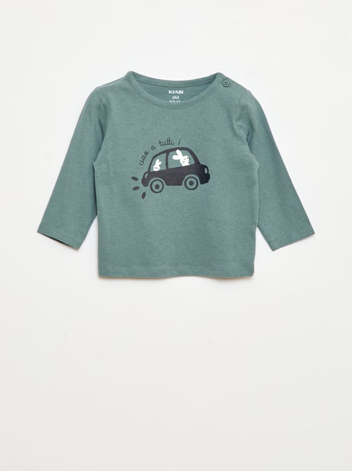 T-shirt de manga comprida com estampado - Kiabi