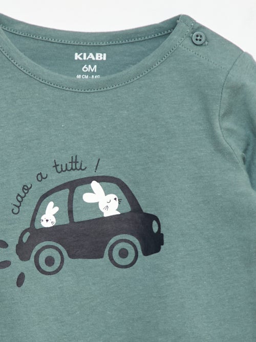 T-shirt de manga comprida com estampado - Kiabi