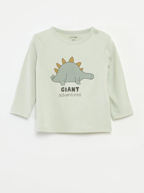 T-shirt de manga comprida com estampado - Kiabi