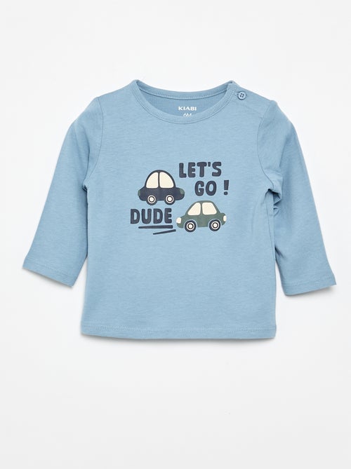 T-shirt de manga comprida com estampado - Kiabi