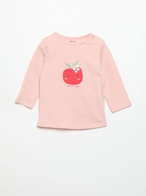 T-shirt de manga comprida com estampado - Kiabi