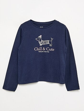 T-shirt de manga comprida com estampado
