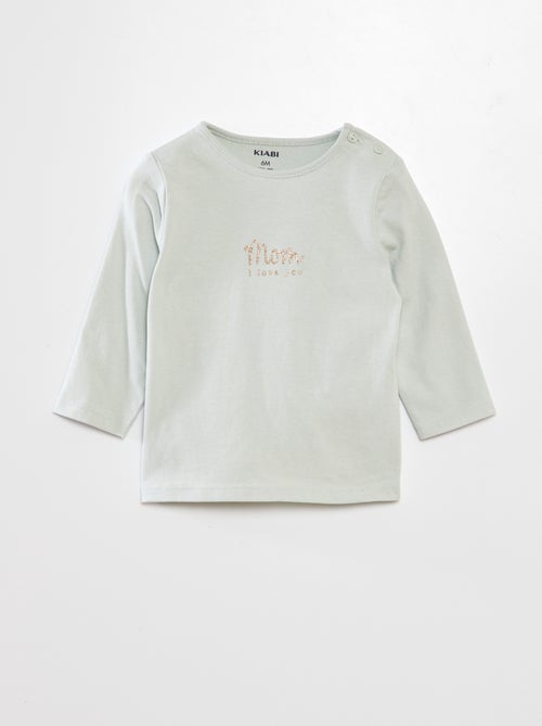T-shirt de manga comprida com estampado - Kiabi