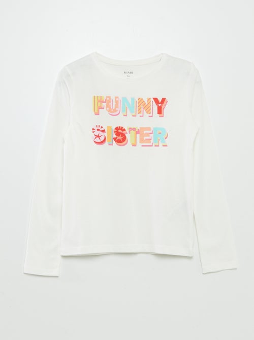 T-shirt de manga comprida com estampado - Kiabi