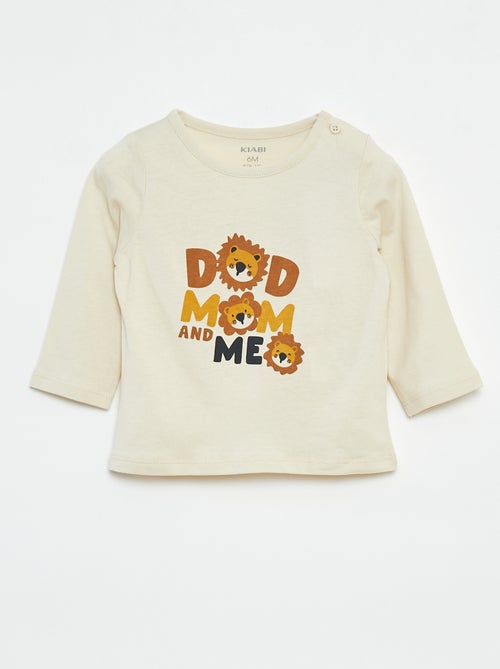 T-shirt de manga comprida com estampado - Kiabi