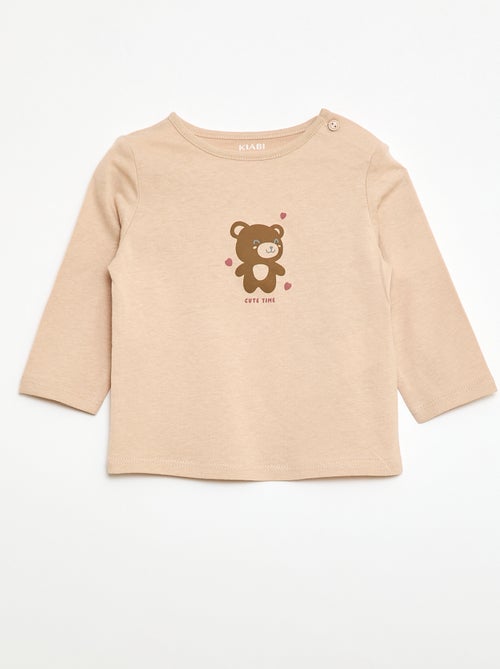 T-shirt de manga comprida com estampado - Kiabi