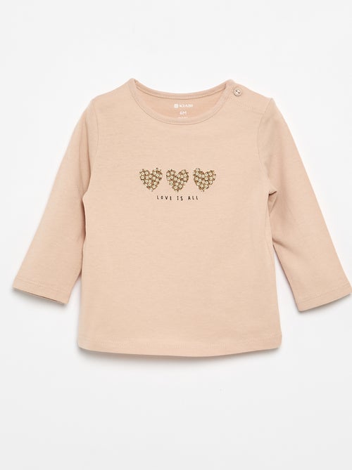 T-shirt de manga comprida com estampado - Kiabi
