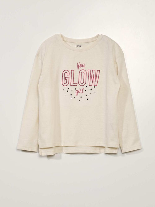 T-shirt de manga comprida com estampado - Kiabi