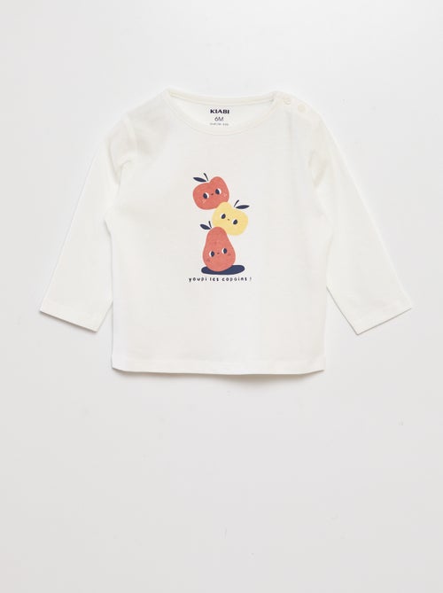 T-shirt de manga comprida com estampado - Kiabi