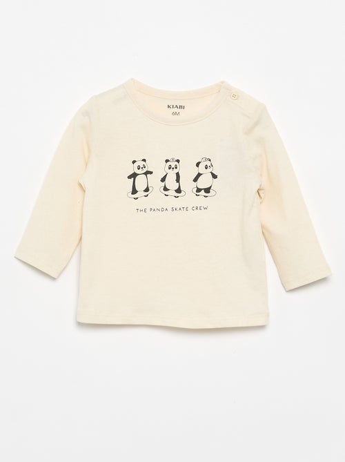 T-shirt de manga comprida com estampado - Kiabi