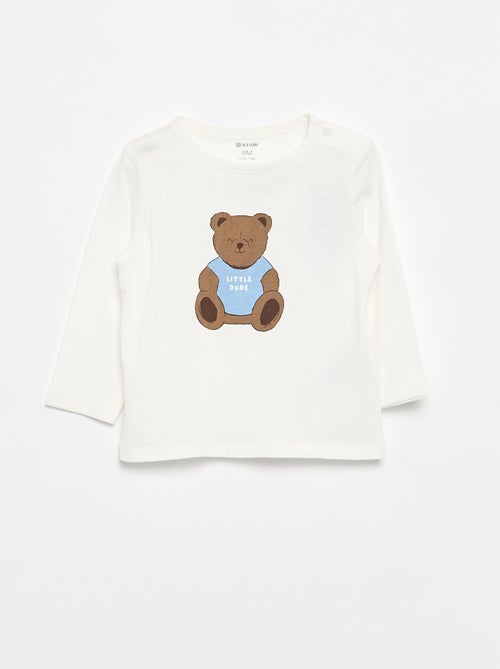 T-shirt de manga comprida com estampado - Kiabi