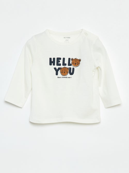T-shirt de manga comprida com estampado - Kiabi