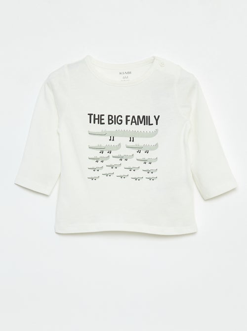T-shirt de manga comprida com estampado - Kiabi