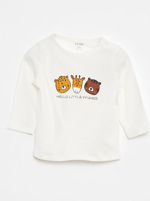 T-shirt de manga comprida com estampado - Kiabi