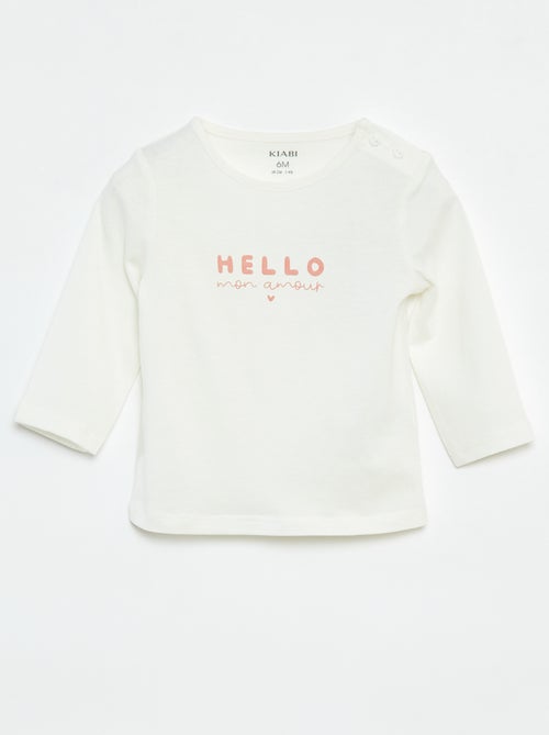 T-shirt de manga comprida com estampado - Kiabi