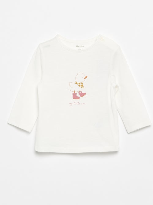 T-shirt de manga comprida com estampado - Kiabi
