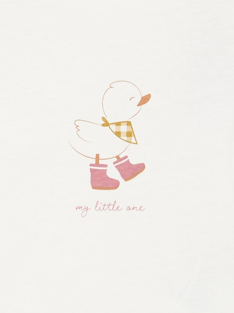 T-shirt de manga comprida com estampado Branco - Kiabi