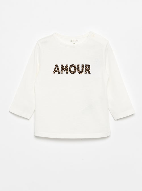 T-shirt de manga comprida com estampado - Kiabi