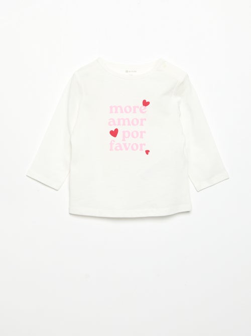 T-shirt de manga comprida com estampado - Kiabi