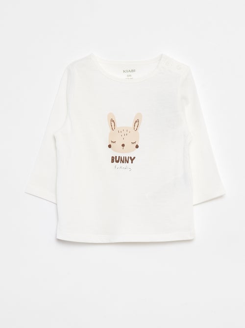 T-shirt de manga comprida com estampado - Kiabi
