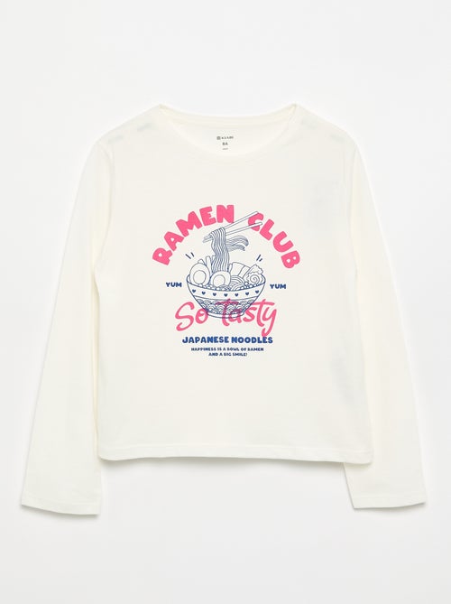 T-shirt de manga comprida com estampado - Kiabi