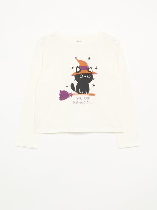 T-shirt de manga comprida com estampado - Kiabi