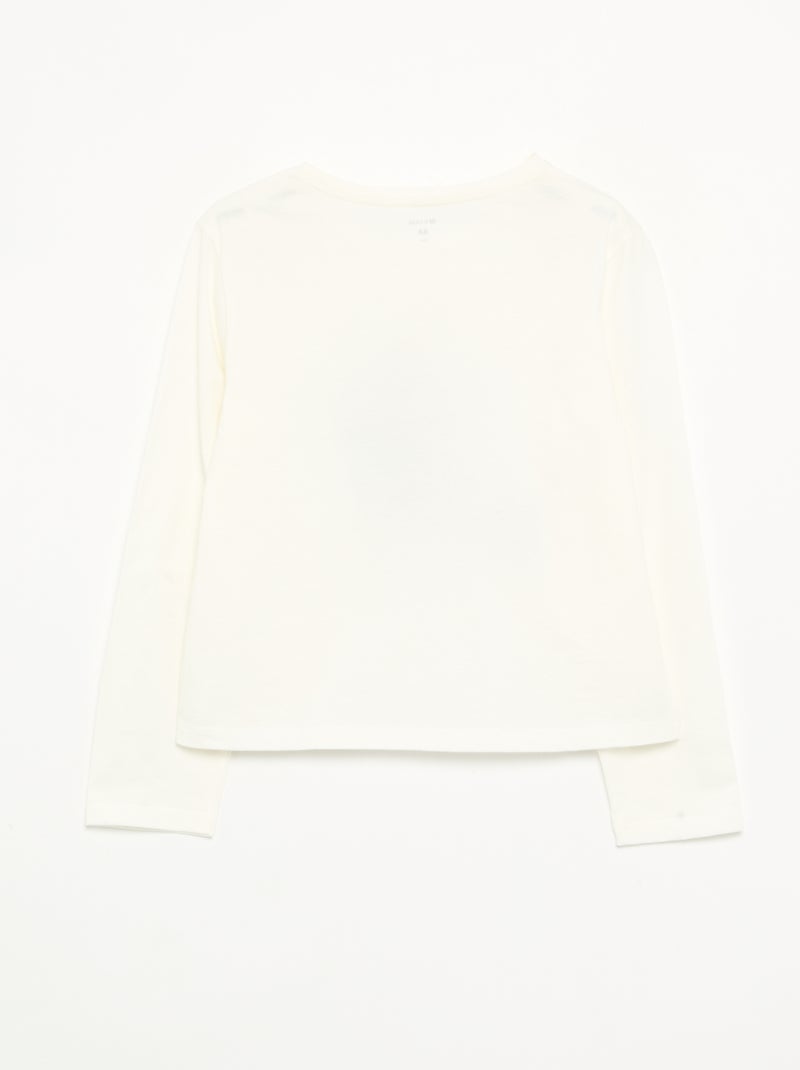 T-shirt de manga comprida com estampado Branco - Kiabi