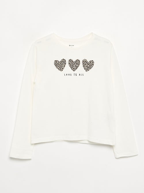 T-shirt de manga comprida com estampado - Kiabi