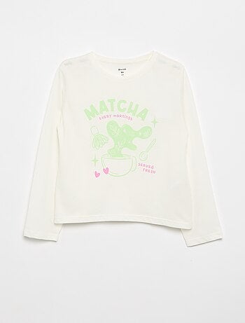 T-shirt de manga comprida com estampado