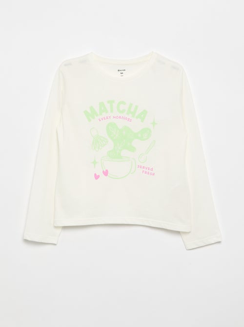 T-shirt de manga comprida com estampado - Kiabi