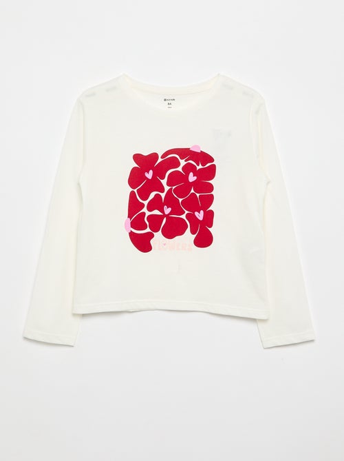 T-shirt de manga comprida com estampado - Kiabi