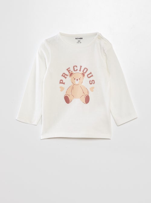 T-shirt de manga comprida com estampado - Kiabi