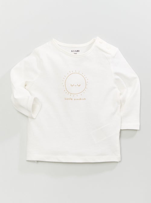 T-shirt de manga comprida com estampado - Kiabi